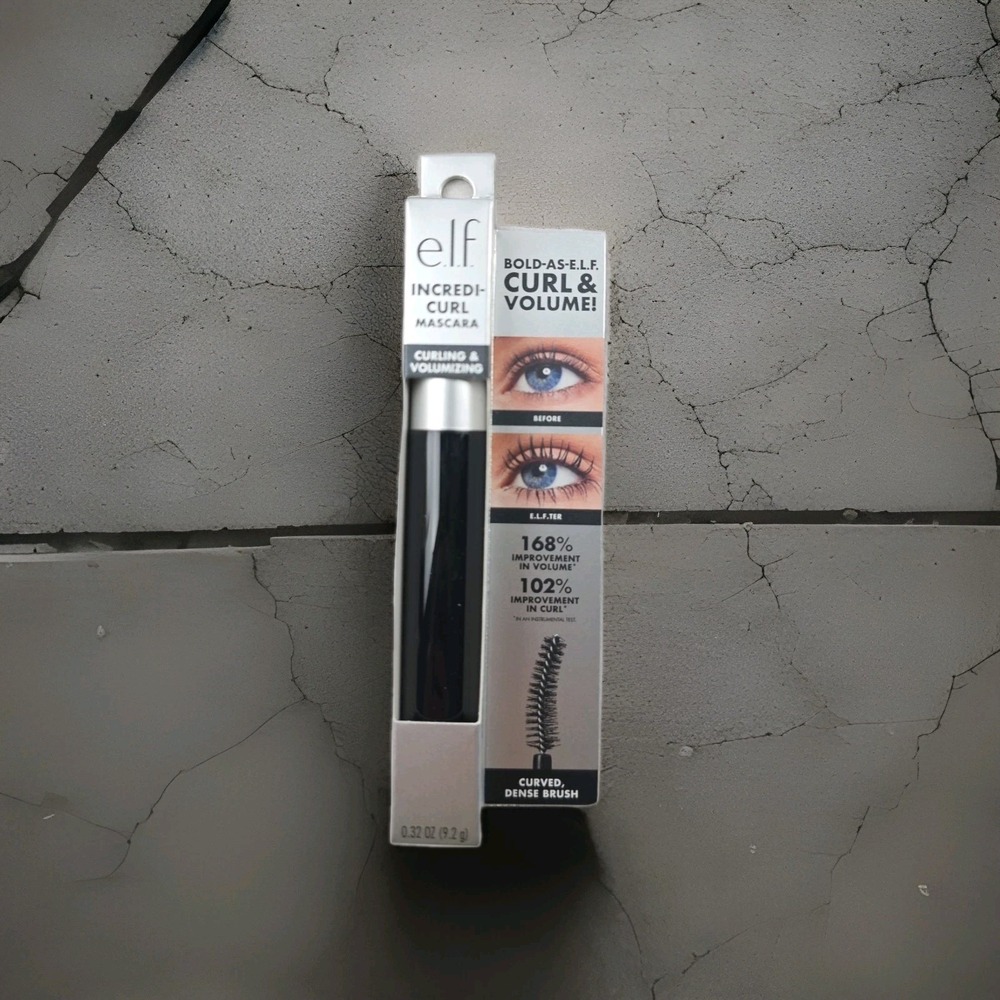 e.l.f. Incredi-Curl Mascara Makeup Pitch Black 0.32 oz (9.2g) elf Vegan‎ NEW NIB